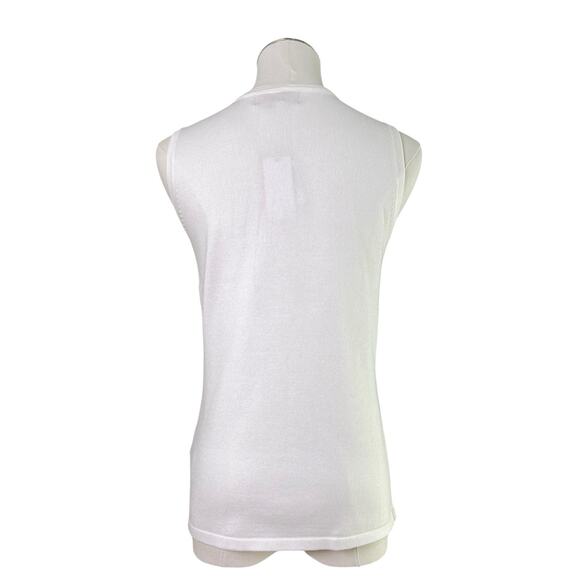 NWT $58 Philosophy White Knit Peekaboo Lace Detail Sleeveless Top Women’s Size S - Picture 7 of 11